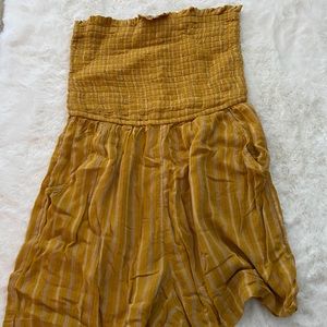 American eagle yellow strapless romper